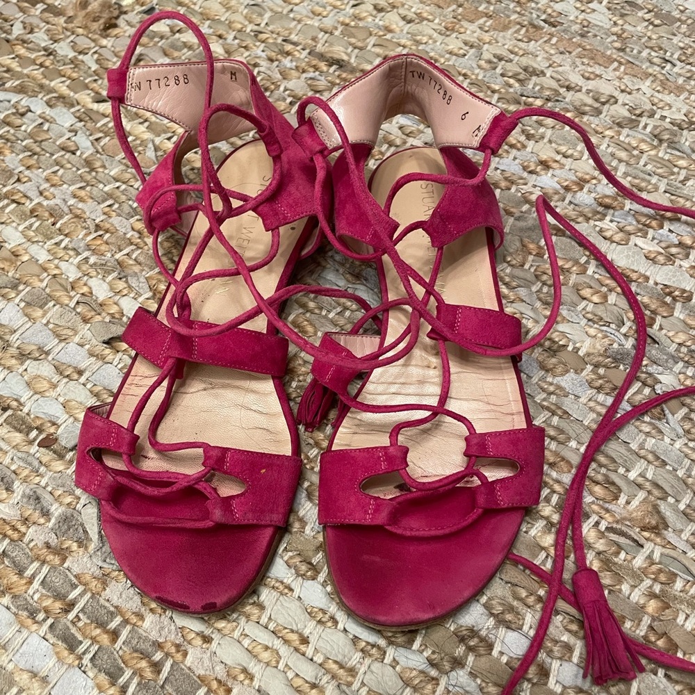 Stuart weitzman lace up gladiator sandal